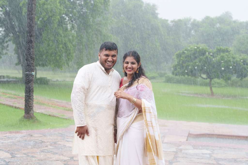Shawn and Aleena in the rain